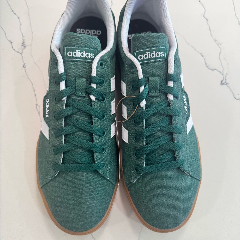 Adidas Green Sneakers with White Stripes - M 10.5